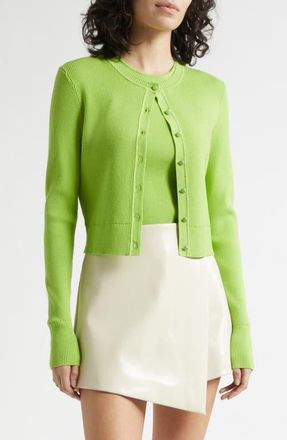 Toccin Zoe Crop Cardigan in Lime at Nordstrom, Size Xx-Small