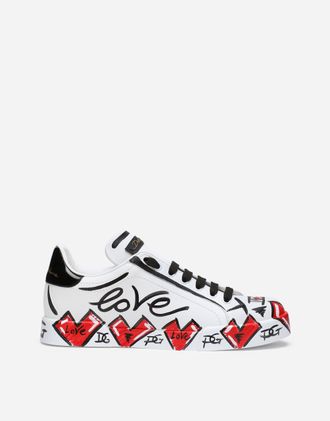 Dolce & Gabbana Limited Edition Valentines Day Portofino Sneakers - Woman Sneakers Multicolor 34