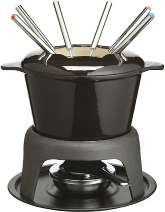 Kitchen Craft Aster Juego De Fondue Masterclass Negro De Fundici&oacute;n 7 Piezas