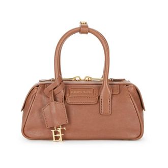 Elisabetta Franchi Kleine Boston-tas - Dames - Tassen - Bruin - Maat: ONE Size Leer