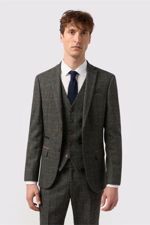 Antique Rogue Mens Single Breasted Two Button Slim Fit Suit Jacket - Grey - Size 36 (Chest)