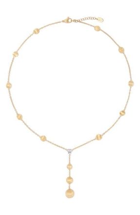Marco Bicego 18K Yellow Gold Lariat Necklace with Diamonds at Nordstrom, Size 16.5