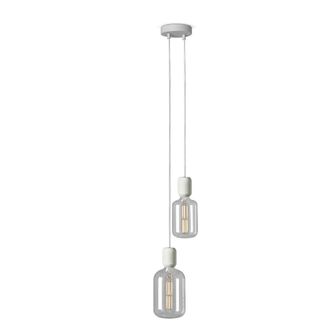 Daylight Italia Lámpara colgante con 2 pantallas blancas