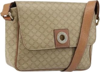 Celine Pre-owned Cross Body Bags, female, Beige, Size: ONE SIZE Pre-owned Vintage Canvas Shoulder Bag