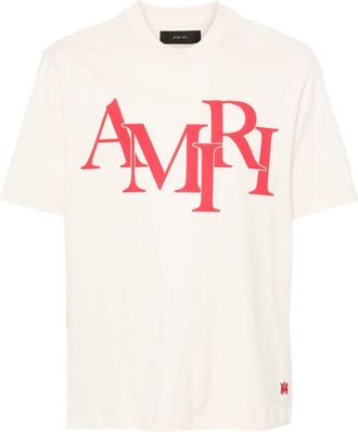 Amiri logo-print cotton T-shirt - men - Cotton - XXXL - Neutrals