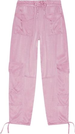 Ganni drawstring cargo trousers - women - EcoVero Viscose (LENZING)/Cupro - 36 - Pink