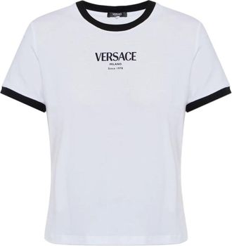Versace Stretch Viscose-Jersey T-shirt - Dames - T-shirts - Wit - XS - Nylon - Tops