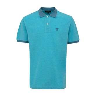 Canali Polo Shirts, male, Blue, L, Short Sleeve Polo Shirt Made in Italy