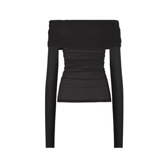 Wolford Sheer Drape Top Long Sleeves