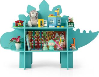 Costway Costway - Estanter&iacute;a Infantil, Estanter&iacute;a Madera Para Ni&ntilde;os, Juguetero Pared Con Estantes De Almacenamiento Abiertos, Sistema Antivuelco,librer&iacute;a Infa