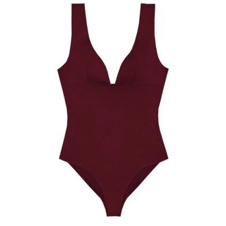 MC2 Saint Barth Deep V-Neck One-Piece Swimsuit with High-Cut Leg