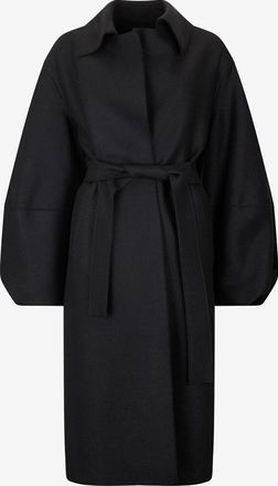 Harris Wharf London Langer Schurwollmantel mit Puffärmeln