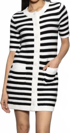 Sanctuary Button Front Knitted Dress In Chack/black