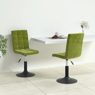 vidaXL Sillas De Comedor Giratorias 2 Uds De Terciopelo Verde Claro Vidaxl