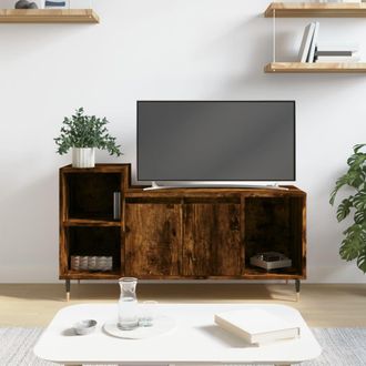 vidaXL Vidaxl - Mueble Para Tv Madera Contrachapada Roble Ahumado 100x35x55 Cm