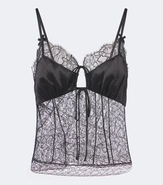 Dolce & Gabbana Top de encaje con sat&eacute;n