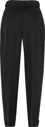 Bottega Veneta Womens Cotton-Twill Bush Trousers Black Straight