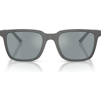 Oliver Peoples Roger Federer 52mm Polarized Rectangular Sunglasses in Anthracite /Grey Polar Mirror at Nordstrom