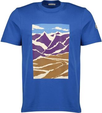 Moncler T-Shirts - Heren - T-shirts - Blauw - M - Katoen - Tops