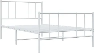 vidaXL Estructura Cama Sin Colch&oacute;n Con Estribo Metal Blanco 90x190 Cm Vidaxl