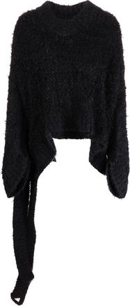 The Attico open-knit V-neck jumper - women - Alpaca Wool/Polyamide/Viscose/Mohair/Polyester - 36 - Black