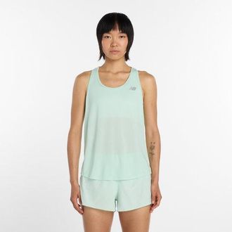 New Balance Donna RC Essential Tank in Verde/Grigio, Maglia di Poliestere, Taglia XS