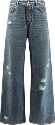 Dior Destroyed-effect Denim Jeans - male - Dior - Wide Jeans - Blue - W30 - Jeans