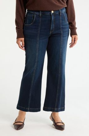 Kut from the Kloth Meg Seamed Fab Ab High Waist Ankle Wide Leg Jeans in Notice at Nordstrom, Size 16W