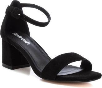 Xti Womens Suede Heeled Sandals In Black