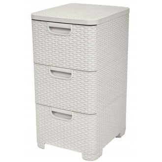 Curver Curver-style bookcase with three drawers, beige