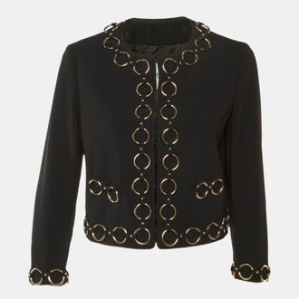 Moschino Cheap & Chic Black Crepe Chain Detail Jacket