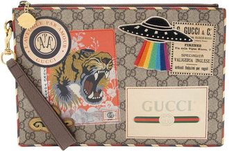 Gucci Beige Gg Supreme Canvas Courrier Clutch (Authentic Pre-Loved)