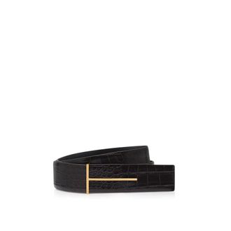 Tom Ford Printed Croc Reversible Belt - male - Tom Ford - Belts - Brown - 90 CM - Accessories