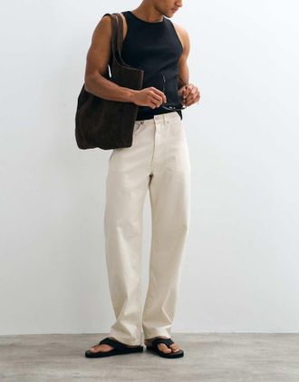 Arket Creek - Jeans a fondo ampio bianco sporco
