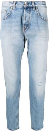Eleventy stonewashed tapered-leg jeans - men - Cotton - 30 - Blue