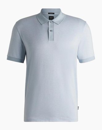 HUGO BOSS Mens H Parlay Three Tone Fabric Polo Shirt - Blue - Size: 40