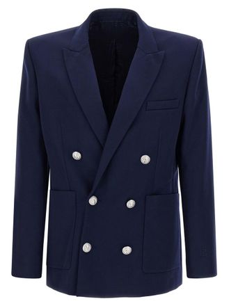 Balmain Blue Grain de poudre blazer