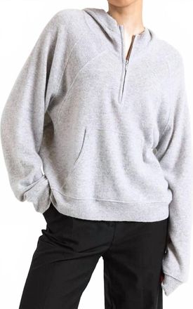 Brodie Lola Half-Zip Hoodie In Super Grey