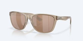 Costa Unisex Corrientes Polarized Squared Sunglasses In Taupe Copper Silver Mirror