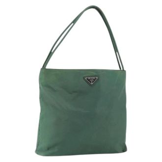 Prada Pre-owned Tote Bags, female, Green, Size: ONE SIZE Pre-owned Nylon Tote Bag