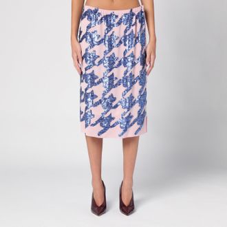 Dries Van Noten Pink silk sequin skirt