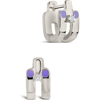 Sterling Forever Zella CZ Huggie Hoop Earrings in Silver at Nordstrom Rack