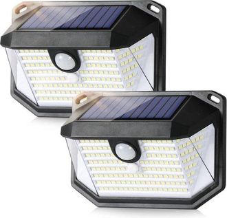 OEM Luces Solares Sensor Movimiento Iluminaci&oacute;n Solar Ip65 Impermeable Foco Led L&aacute;mpara Aplique Seguridad L&aacute;mpara Balc&oacute;n Garaje Negro 2 Piezas