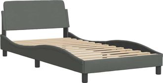 vidaXL Estructura De Cama Dover Tela Gris Oscuro 100x203 Cm Vidaxl