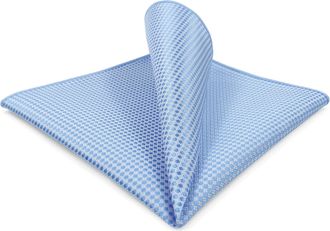 Shlax & Wing Mens Handkerchief Pocket Square Baby Blue Dots Suit Hanky for Suit Jacket Party Prom