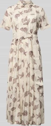 Marella Hemdblusenkleid aus Baumwoll-Seide-Mix Modell GALLI in Weiss, Gr&ouml;&szlig;e 34