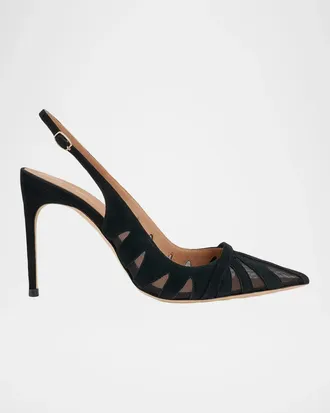 Malone Souliers Schiffer 90MM Slingback Pumps