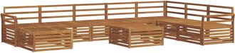 vidaXL Conjunto De Sof&aacute;s De Exterior 9 Uds. Natural Vidaxl