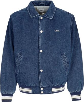 Obey Rose Blouson Jack Stone Wash - Heren - Spijkerjassen - Blauw - L - Katoen - Jassen