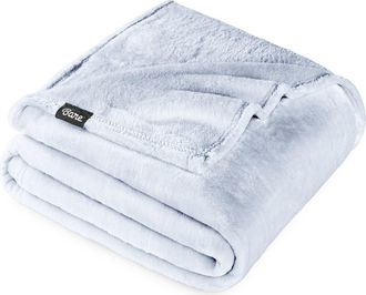 Bare Home Microplush Fleece Blanket in Blue Mist at Nordstrom, Size Full